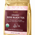 Organic Rose Black Whole Leaf Pyramid Tea Bags – USDA Organic, Plant-Based & Plastic-Free Tea Bags, Smooth Floral Black Tea, 60 Count by Tealise