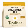 Organic Chamomile Tea Bags – Chamomile Herbal Tea – Caffeine Free Relaxation & Calm Tea – 100 Plant-Based Tea Bags – USDA Organic – Tealise