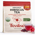 Organic Hibiscus Tea Bags – 100 Plant-Based Tea Bags – Hibiscus Flower Herbal Tea – Caffeine Free Herbal Tea – USDA Organic – Tealise