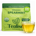 Organic Spearmint Tea Bags 100 Count – Spearmint Herbal Tea – Caffeine Free Mint Tea – Fresh, Smooth and Naturally Refreshing – Eco-Conscious Plant-Based Tea Bags by Tealise