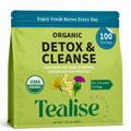 Organic Detox and Cleanse Dandelion Milk thistle Ginger Caffeine Free Herbal Tea – 100 Plant-Based Tea Bags – USDA Organic – Tealise