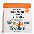 Organic Turmeric Ginger Cinnamon Herbal Tea Bags – Turmeric Ginger Herbal Tea – Caffeine Free Herbal Tea – 100 Plant-Based Tea Bags – USDA Organic – Tealise