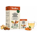 Organic Ginger Turmeric Cinnamon Teabag 60 Servings with individual Wrap