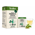 Organic EnergyFocus Tea Bags Yerba Mate, Matcha Powder, Ashwagandha Root, 60 Servings Plant-Based Tea Bags – Caffeine Free