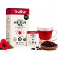 Organic Hibiscus Tea 60 Plant-Based Tea Bags with individual Wrap
